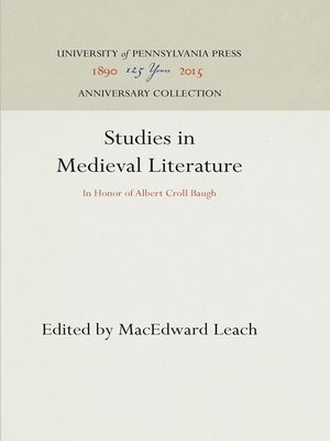 cover image of Studies in Medieval Literature